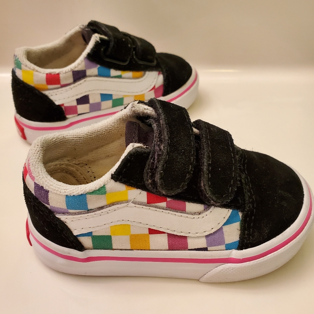Toddler Colorful Checkered Vans - Size 4
